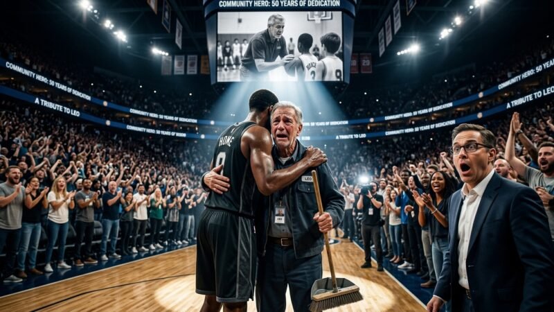 🏀🎬 The Janitor Everyone Ignored Was Suddenly Put on the Jumbotron… What Happened Next Brought an Entire NBA Arena to Tears 😭❤️