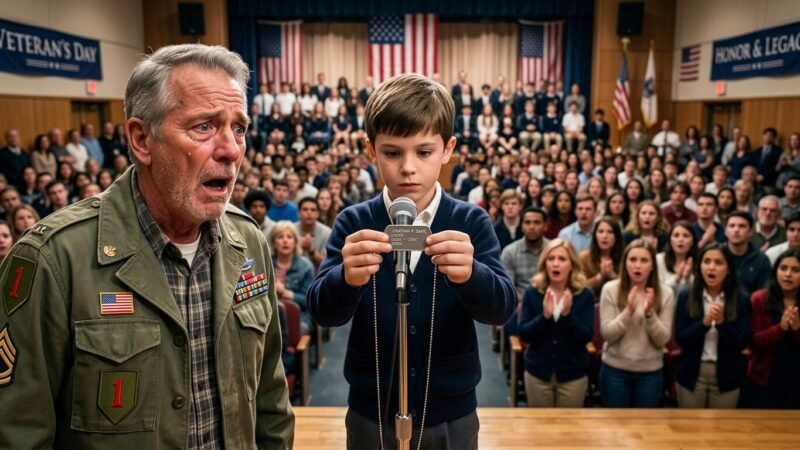 A Little Boy Held Up an Old Dog Tag on Veterans Day… Then a Veteran Broke Down in Tears 😭🇺🇸