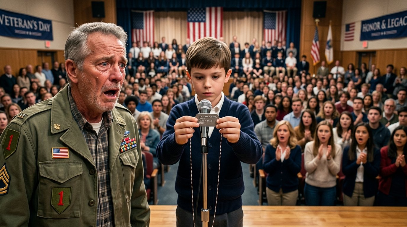 A Little Boy Held Up an Old Dog Tag on Veterans Day… Then a Veteran Broke Down in Tears 😭🇺🇸