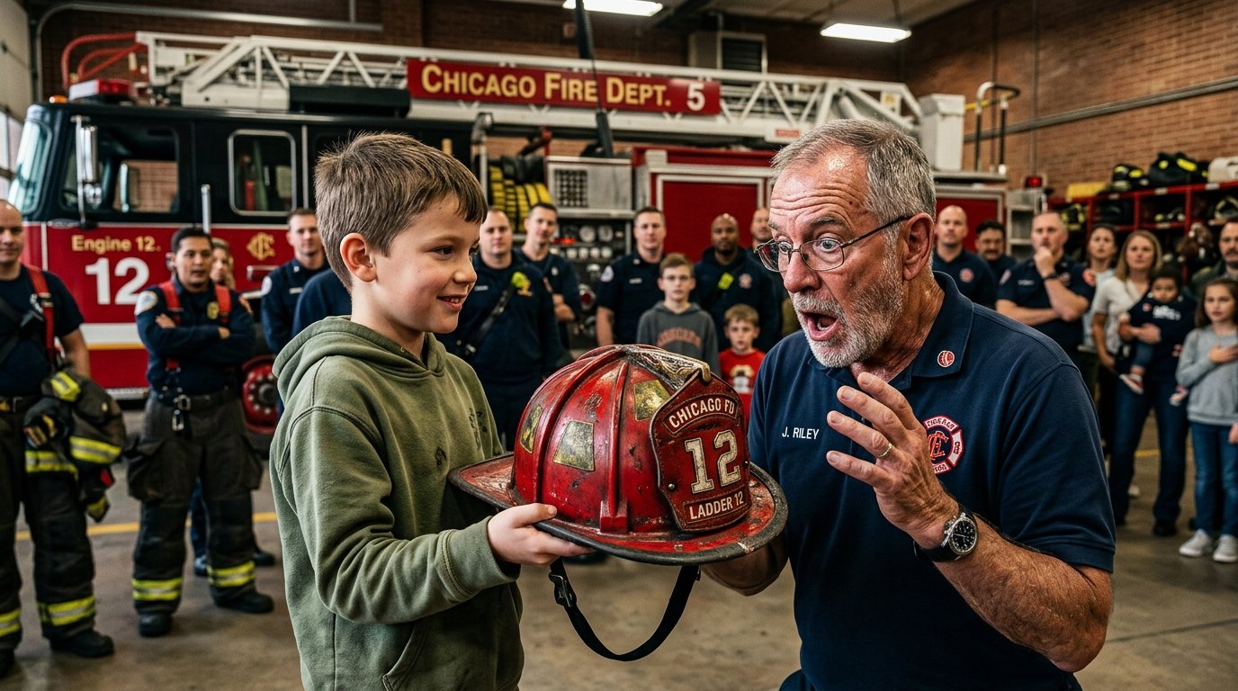 A Boy Brought an Old Fire Helmet to a Fire Station… What a Retired Firefighter Discovered Left Everyone in Tears 😭🚒❤️