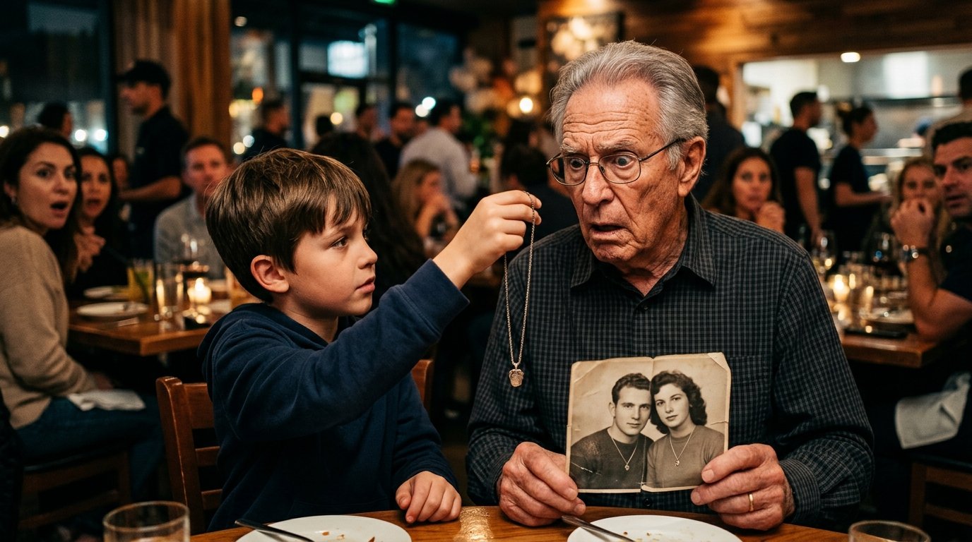 The Boy Tried to Buy Dinner with Coins… Then a Stranger Recognized His Father’s Necklace 😭❤️