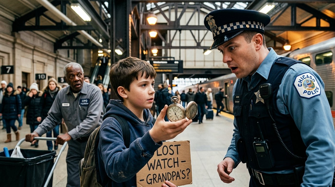 A Boy Held a Sign Searching for His Grandfather… What Happened Next Stopped an Entire Train Station 😭⌚❤️