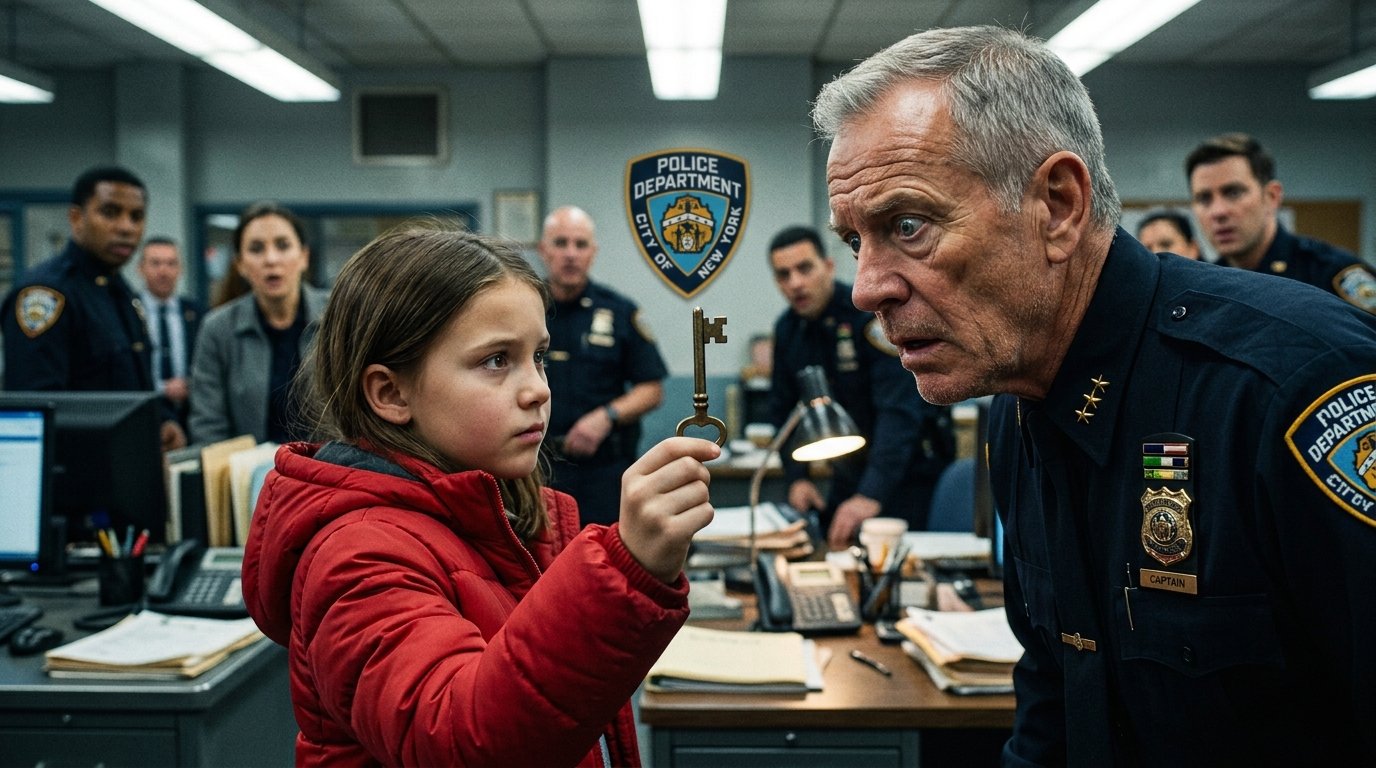 A Little Girl Brought an Old Key to a Police Station… What the Captain Revealed Left Everyone Speechless 😭🔑👮