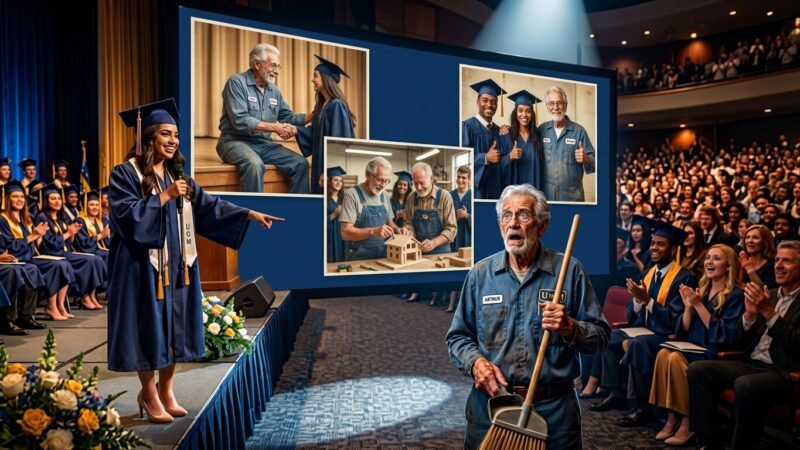 Students Ignored the School Janitor for 30 Years… Until Graduation Day Changed Everything ❤️🏫
