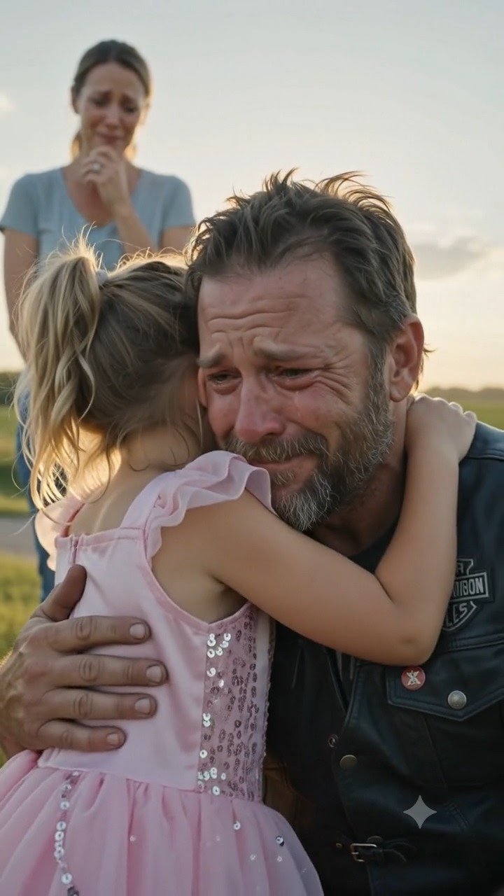 The Little Girl Gives the Biker a Reason to Keep Going