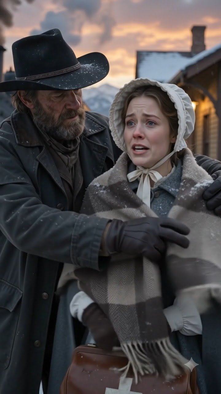 The Cowboy and the Nurse at the Snowy Station