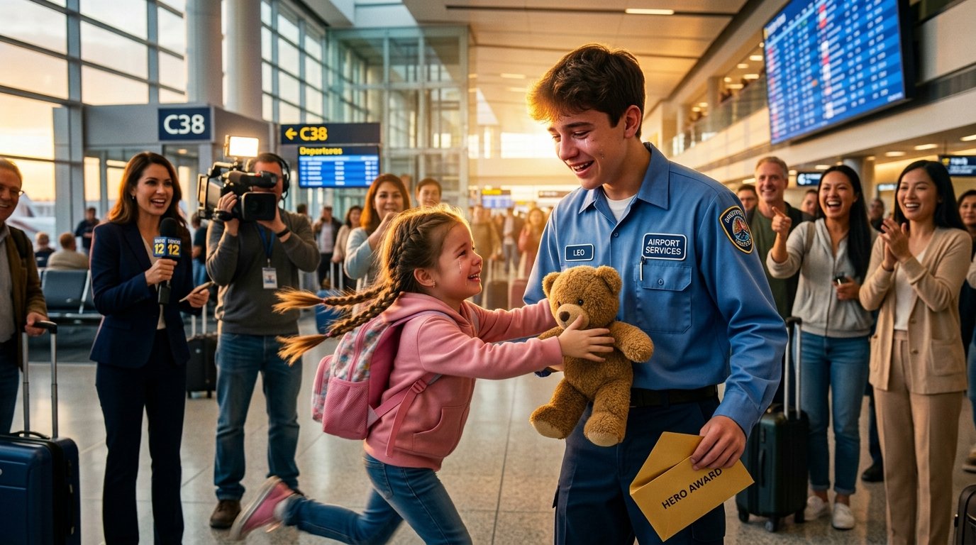 The Airport Janitor Returned a Little Girl’s Teddy Bear—Minutes Later, His Life Changed Forever ✈️🧸❤️