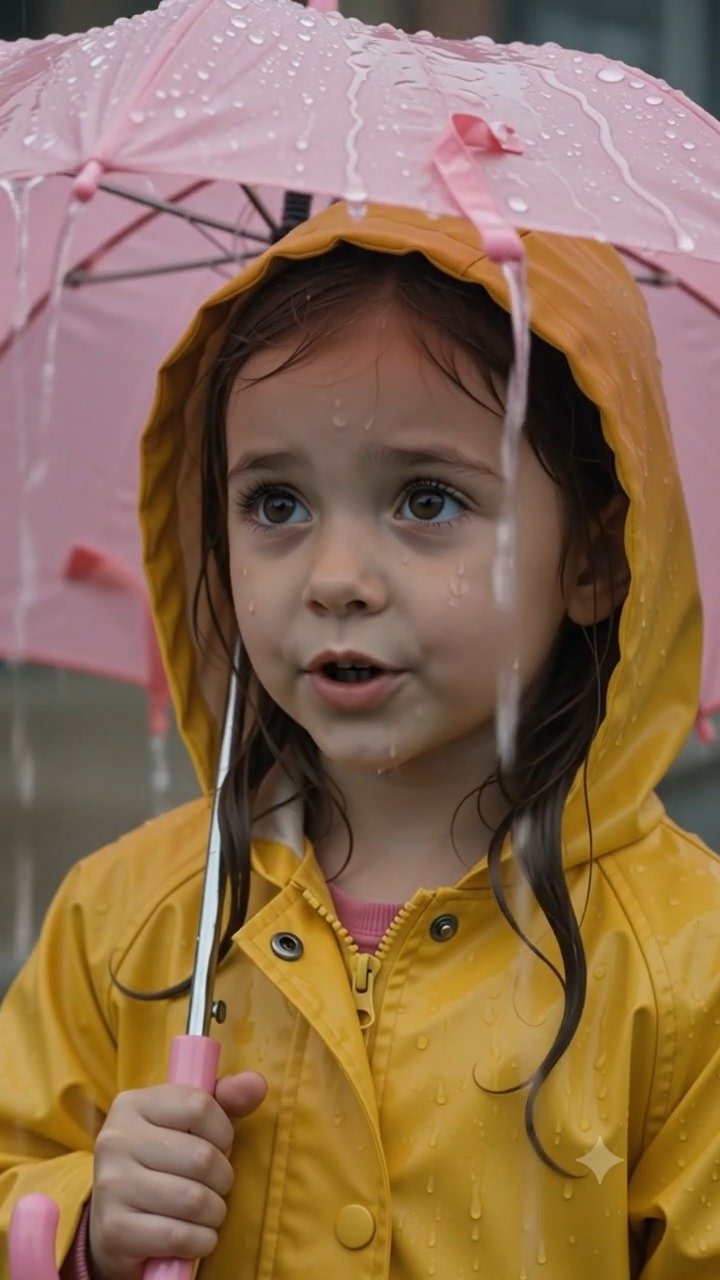 She Shared Her Tiny Umbrella