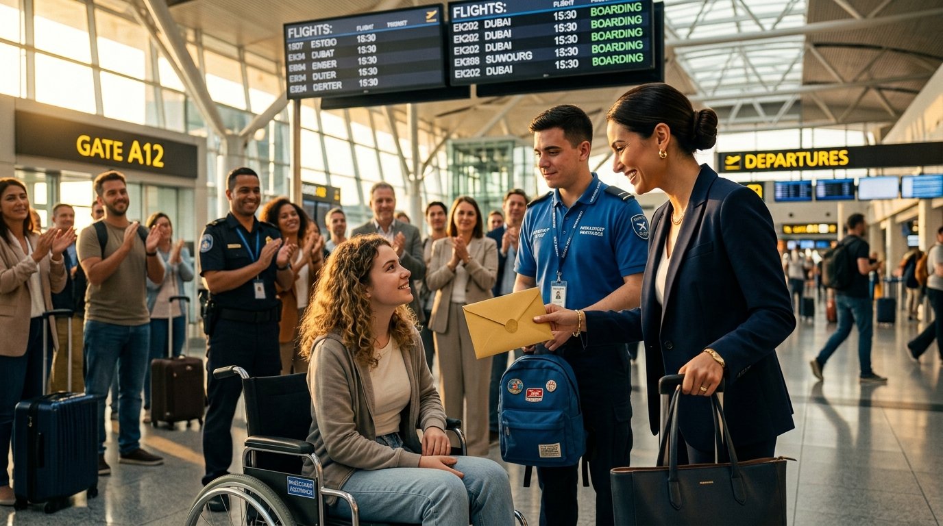 Airport Worker Returned One Forgotten Backpack… Minutes Later, the Entire Terminal Was Cheering for Him! 🛫❤️