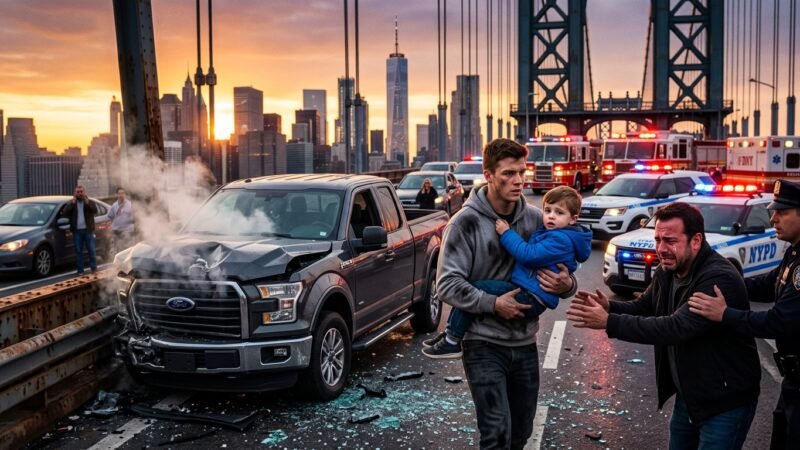 Off-Duty Firefighter Risks His Own Life to Save a Little Boy on a Busy New York Bridge 🚒❤️