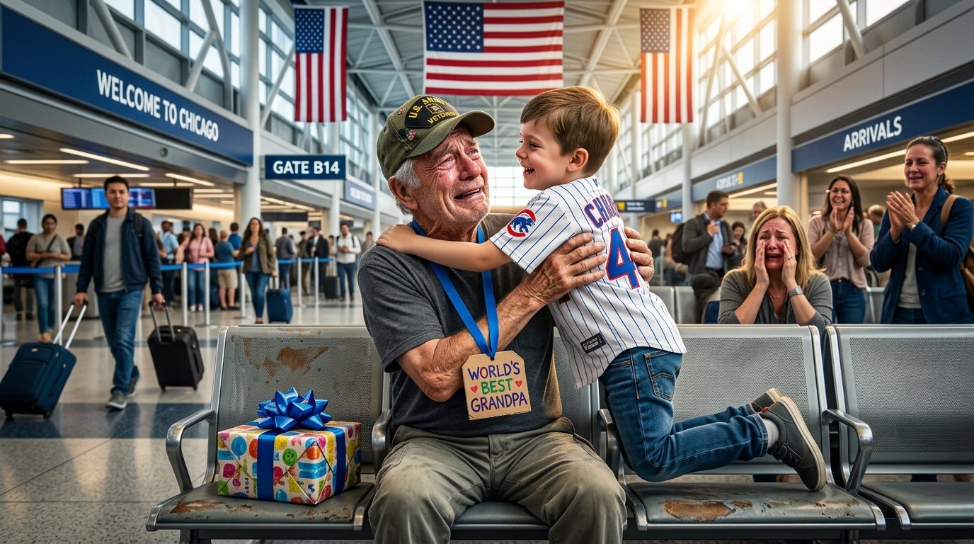Grandpa Thought Everyone Forgot His Birthday… Until an Entire Airport Witnessed the Surprise of a Lifetime 🎂❤️🇺🇸