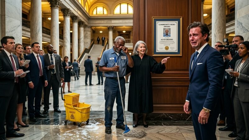 He Humiliated a Courthouse Janitor… Seconds Later, the Judge Revealed a Secret That Left Everyone in Tears 😭⚖️