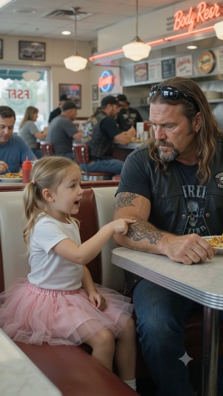A Little Girl Pointed at a Biker’s Tattoo