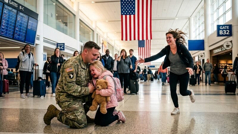 Army Soldier Finds a Lost Little Girl at the Airport… What Happened Next Left Everyone in Tears 🇺🇸🧸❤️