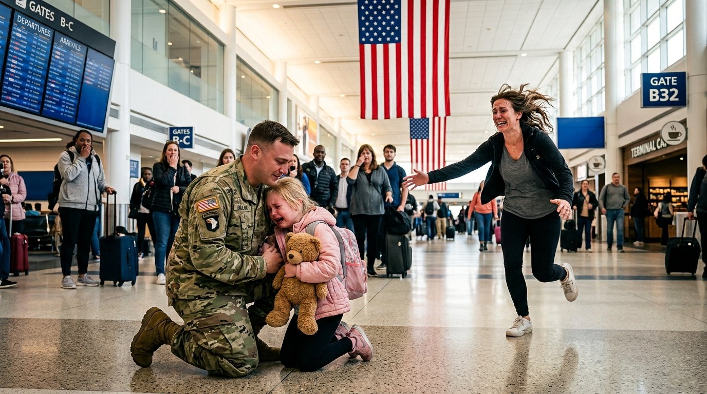 Army Soldier Finds a Lost Little Girl at the Airport… What Happened Next Left Everyone in Tears 🇺🇸🧸❤️